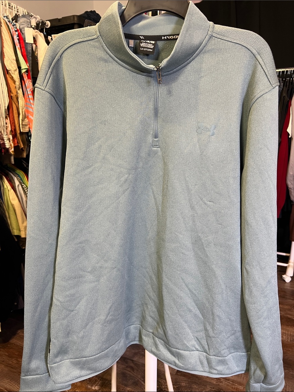 XL Under Armour Men's Sage Green Golf Quarter-Zip Pullover